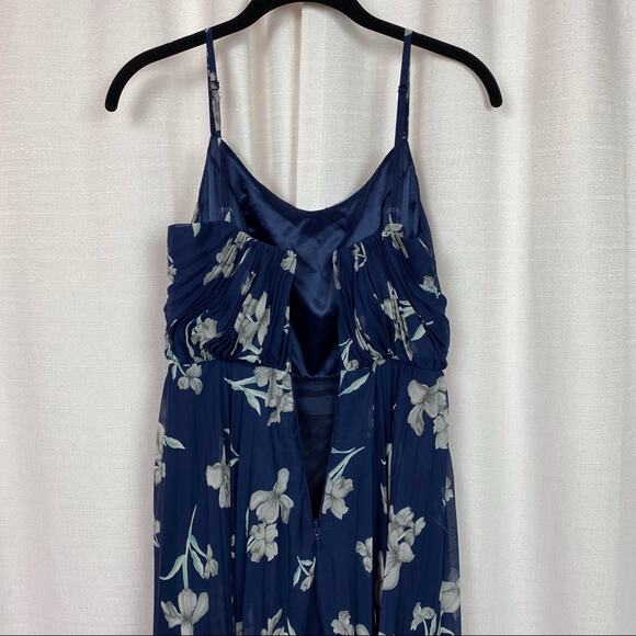 Lulu’s Memorable Night Navy Blue Floral Print Maxi Dress Sz.XS - Picture 12 of 15